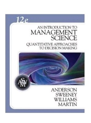 Intro To Management ScIence 12E By David Anderson With Student CD Software HC 