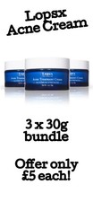 Lopsx Acne Skin Treatment Cream 3x Bundle 30g For Acne Spots Blackheads Pimples