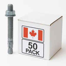 Wedge Anchors Hot-Dipped Galvanized 3/8 Inch by 3 Inch 50-Pack Concrete Masonry