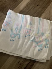 Vintage Riegel  Baby Flannel Receiving Blanket clown Balloons