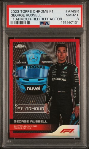 George Russell [Red Refractor] #AM-GR 2023 Topps Chrome Formula 1 Armour card
