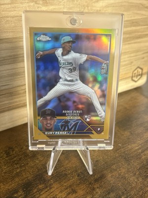 Eury Perez 2023 Topps Chrome Update Rookie Debut Gold RC #/50 Marlins