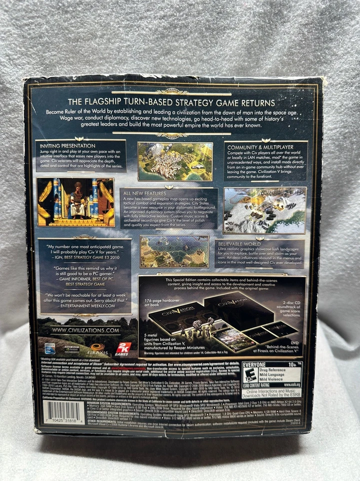 Sid Meier's Civilization V Special Edition PC CD-Rom New Open Box - Image 2 of 4