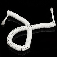 2M Coiled Telephone Handset Cable RJ10 Phone Extension Accessories