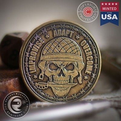 Improvise Adapt Overcome Coin | EDC Military Challenge Coin | Marine Corps