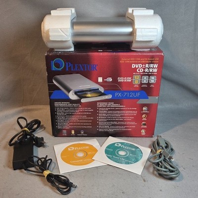 PLEXTOR IEEE 1394 / USB 2.0 External DVD/CD Burner PX-712UF R/RW W Discs & Cords