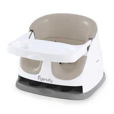 Baby Base 2-In-1 Booster Feeding and Floor Seat with Self-Storing Tray- Cashmere