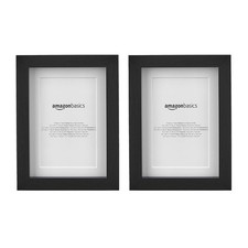 Amazon Basics 5" x 7" Rectangular Photo Picture Frame or 4" x 6" with Mat, 2-Pac