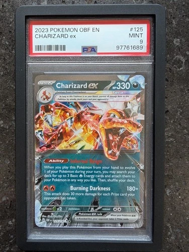 PSA 9 - Charizard EX 125/197 Obsidian Flames OBF Pokemon TCG with Guard