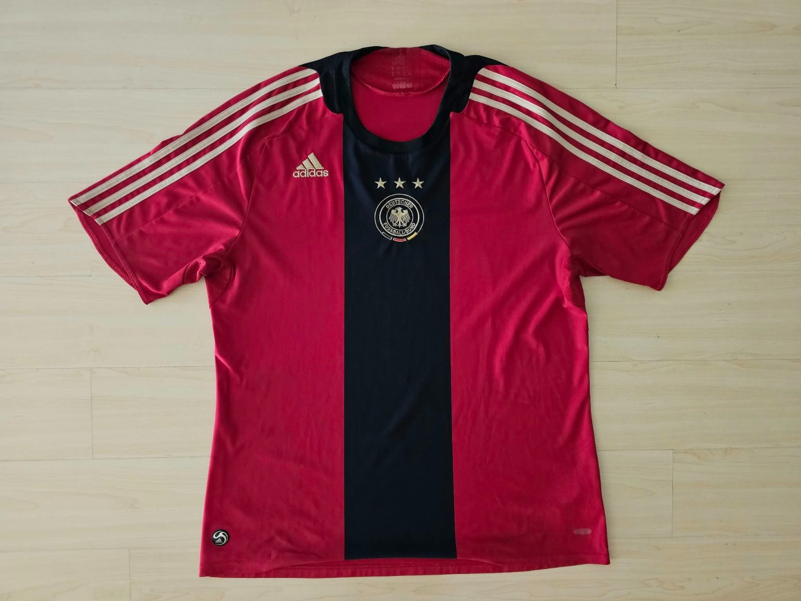 Vtg 2008 Germany Away Jersey Shirt Adidas DFB Red Black Euro 2008 Soccer Trikot