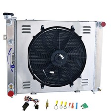 3 Row Aluminum Radiator 93-97 Jeep Grand Cherokee ZJ 4.0L L6 w Shroud Fan Relay