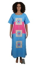African Women's Kaftan, Tunic Patches Rafia  L/XL
