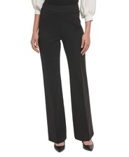 DKNY Women's Soft Ponte Knit High Rise SALE Dress Pants Black Size L $89
