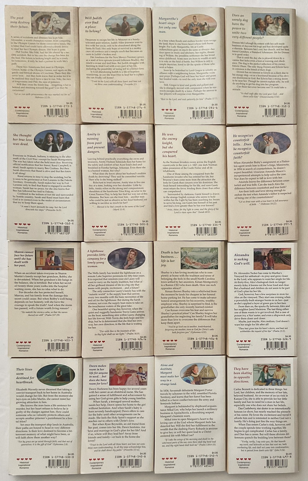 1998-2002 HEARTSONG PRESENTS lot of 30 Inspirational Romance pb 261-507