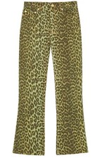 Ganni Green Leopard Jeans Women's , Size 27