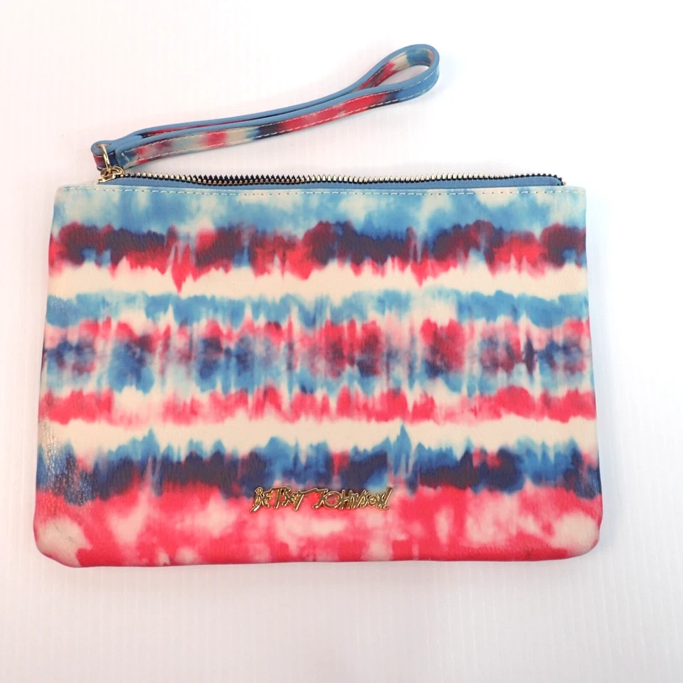 Betsey Johnson кошелек с ремешком маленький розовый синий галстук краситель мечта большой мешок - Изображение 4 из 4