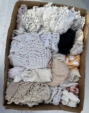 Vintage Antique Lace Textiles Trim  Mixed Lot Fashion Doll Restoration 20 Piece