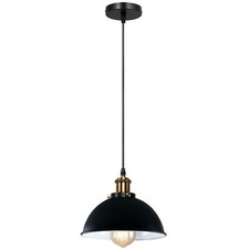 Curvy Metal Black Industrial Hanging Suspended Ceiling Pendant Light Fitting E27