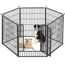 24"H Dog Playpen Dog Fence Outdoor Metal Puppy Playpen Indoor Pet Exercise Pen