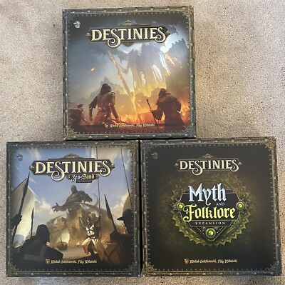 Destinies Board Game + Sea of Sands & Myth Folklore Expansions- Lucky Duck Games