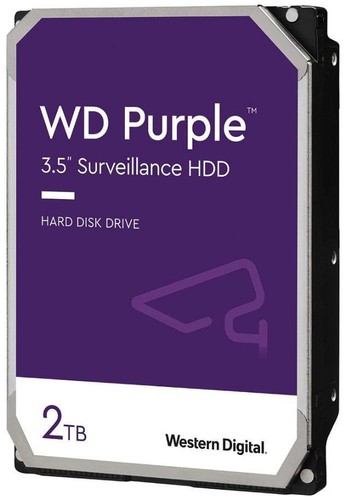 WD Purple Surveillance 3.5" Internal Hard Drive SATA 6Gb/s, 64MB 2TB - WD23PURZ - Afbeelding 2 van 2