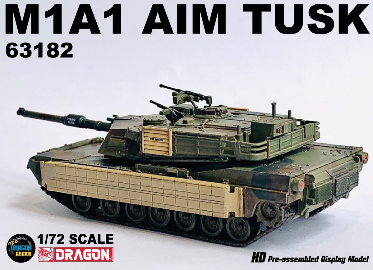 1/72 アメリカ陸軍 M1A1 AIM TUSK 完成品 Dragon 1/72 U.S. Army M1A1 AIM TUSK Abrams Tank Green Paint