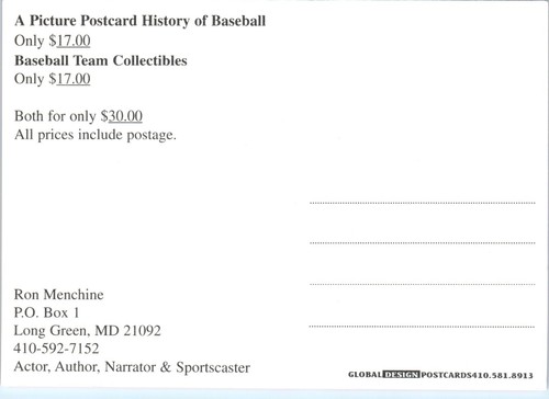 Vintage Postcard Base Team Collectibles Postcard ephemera old 1980s or 1990s - Picture 2 of 2
