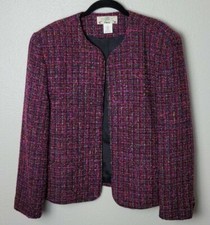 Vintage Orvis Wool Tweed Open Blazer Mulitcolored Women’s Size 12 Made In USA