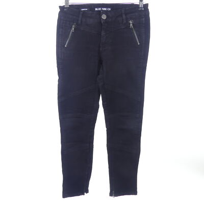 BLUE FIRE CO Jeans Biker Pants Zipper Schwarz SUPERFORM Gr. W28 L28 D36