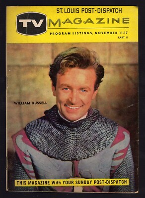 1956  ST LOUIS POST DISPATCH TV GUIDE ~ WILLIAM RUSSELL ~ DOROTHY BRAINERD FOOD 