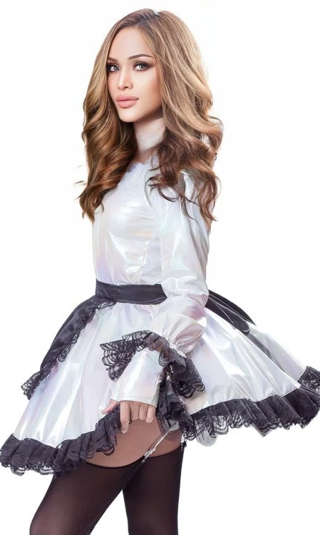 Sissy Girl Blanco Láser Deslumbramiento Colorf Vestido Cosplay Disfraz A Medida Foto 3 de 4