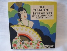 Art Deco Bridge Tally Set and Celluloid Markers Four Vogue Table Numbers