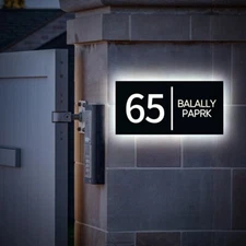 Custom Address Plaque Address Sign Illuminated Number Lightbox Light Up House