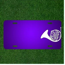 Custom Personalized License Plate With Add Names To French Horn Musical