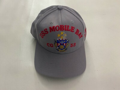 USS MOBILE BAY CG 53 ETT The Corps US Gray Baseball Cap Hat One Size