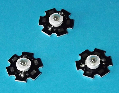 3 X 3W 850nm IR POWER  LED on HEATSINK Kühlkörper Emitter Infrarot Infrared 5mm