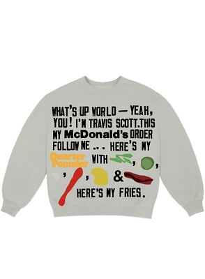 Travis Scott McDonalds CPFM 4 Cactus Jack Script CREWNECK 