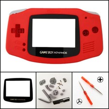 GBA Nintendo Game Boy Advance Replacement Housing Shell GLASS Screen Lens Red