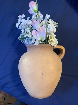 Handcrafted Terracotta Rustic Jug With Flowers