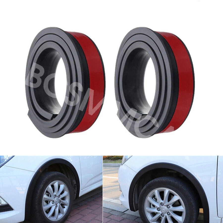 Protector de destellos de goma para guardabarros de coche rueda de extensión arco de cejas moldura de labios Foto 3 de 4