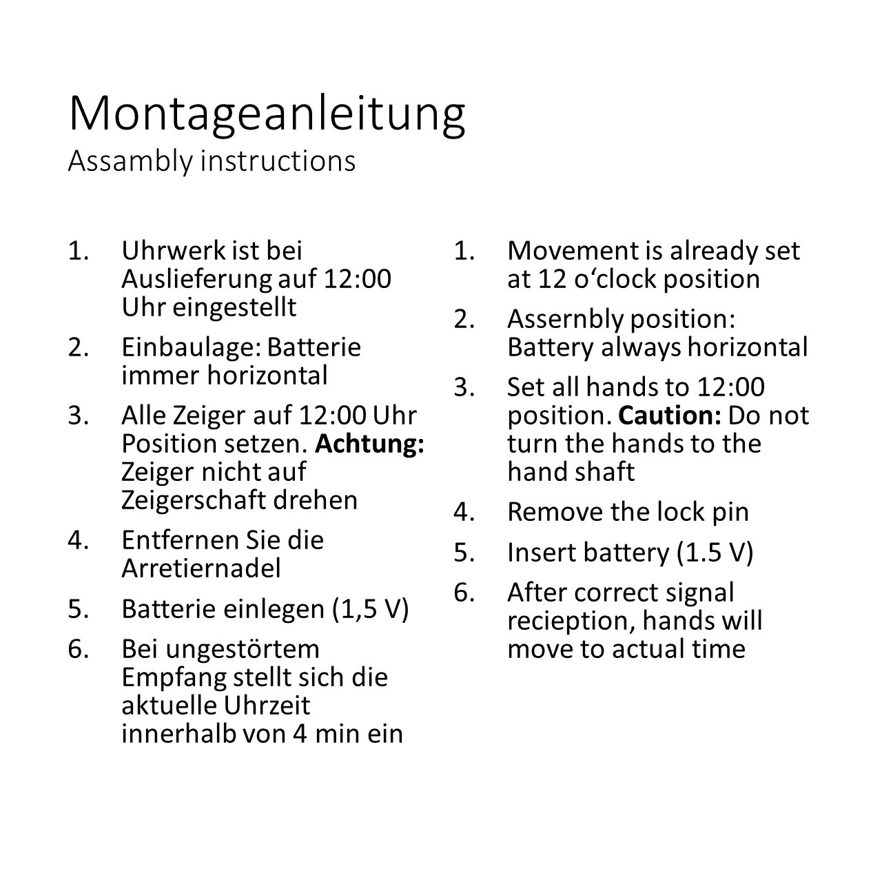 UTS Quartzfunkuhrwerk 11 mm für Zifferblätter mit 1-3 mm Stärke geräuscharm 