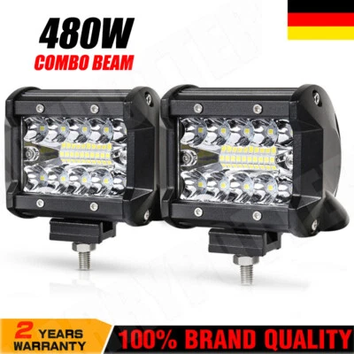 NO-NAME 2x 480W LED Arbeitsscheinwerfer 12V 6D Offroad Scheinwerfer Traktor Bagger SUV