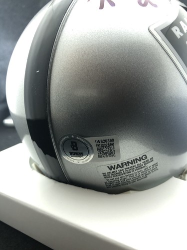 FRED BILETNIKOFF Signed Mini Helmet VSR4 Beckett Witness BAS Raiders Autographed - Picture 3 of 3