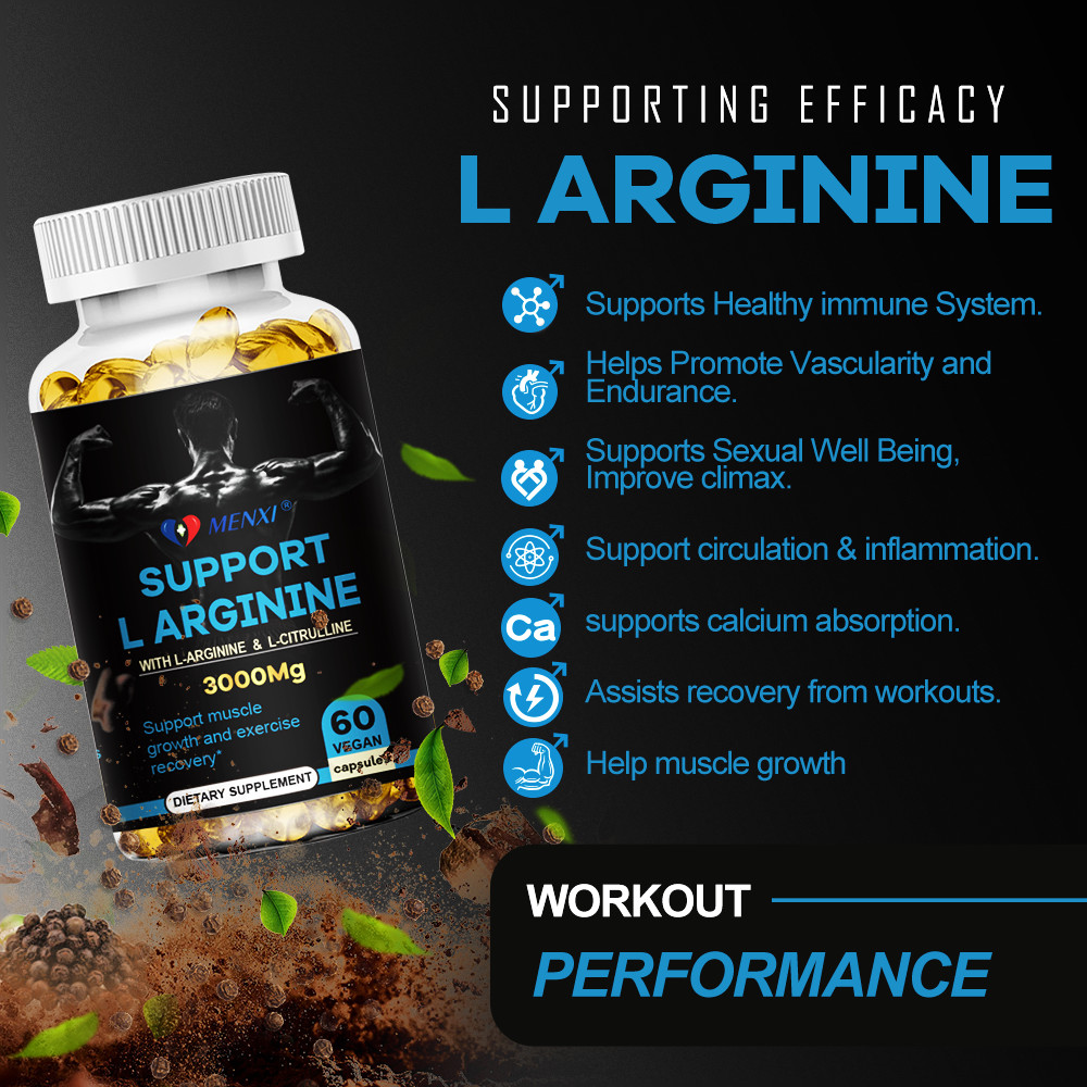 L-Arginine 60 Nitric Oxide,Testosterone Booster,Energy Support Capsules 3000 mg