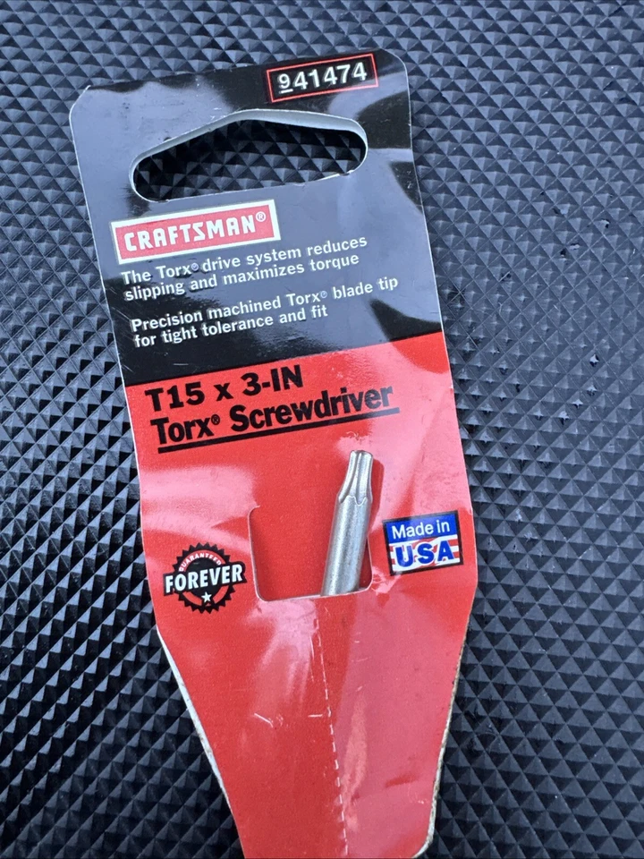 Sears Craftsman USA NOS T15x3 Inch Torx On Card 41474 T15 New - Image 2 of 4