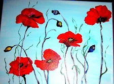 Flowers 11x14 Original Acrylic on Canvas