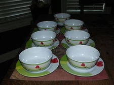 14 piece Melamine Floral Design Home Camping Birthday Party Cake & Ice Cream 