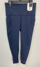 Xersion Blue Athletic 7/8 Ankle Leggings High-Rise Sz Small High Compression