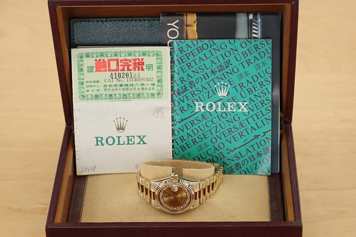 FULLSET ROLEX DATEJUST 68238 FACTORY MYRIAD DIAMOND 18K GOLD