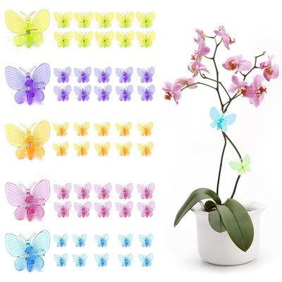 Orchideen Stäbe Pflanzenclips Schmetterling Gartenarbeit Pflanzenstütze 50 Stück